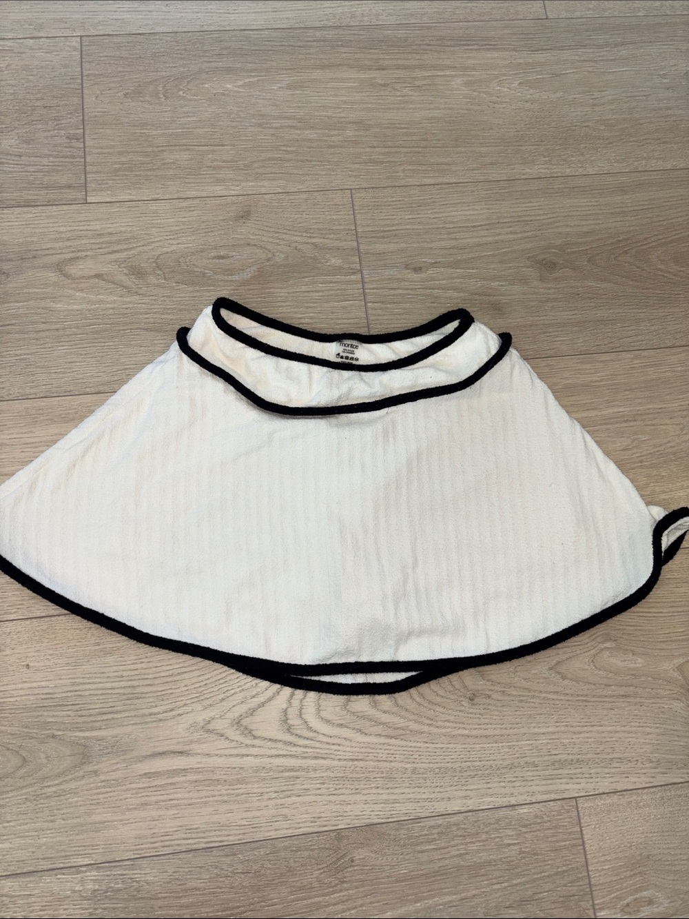 MONTCE Terry Cloth Cream Circle Skirt with Black Trim